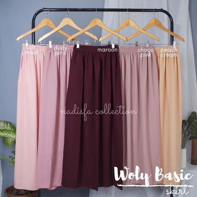 WOLLY BASIC SKIRT  ROK PANJANG SIMPEL KAMPUS  ROK KANTOR