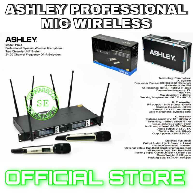 mic wireless ashley original ashley pro 1 handled