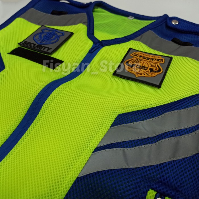 Rompi Security | Rompi Satpam | Rompi Polisi Double Mesh Biru