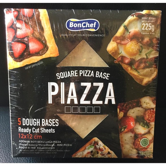 

BONCHEF SQUARE PIZZA BASE/KULIT ADONAN PIZZA 225G