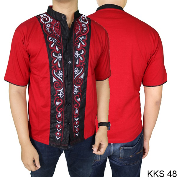 Pakaian Koko Muslim Pria Katun Merah – KKS 48