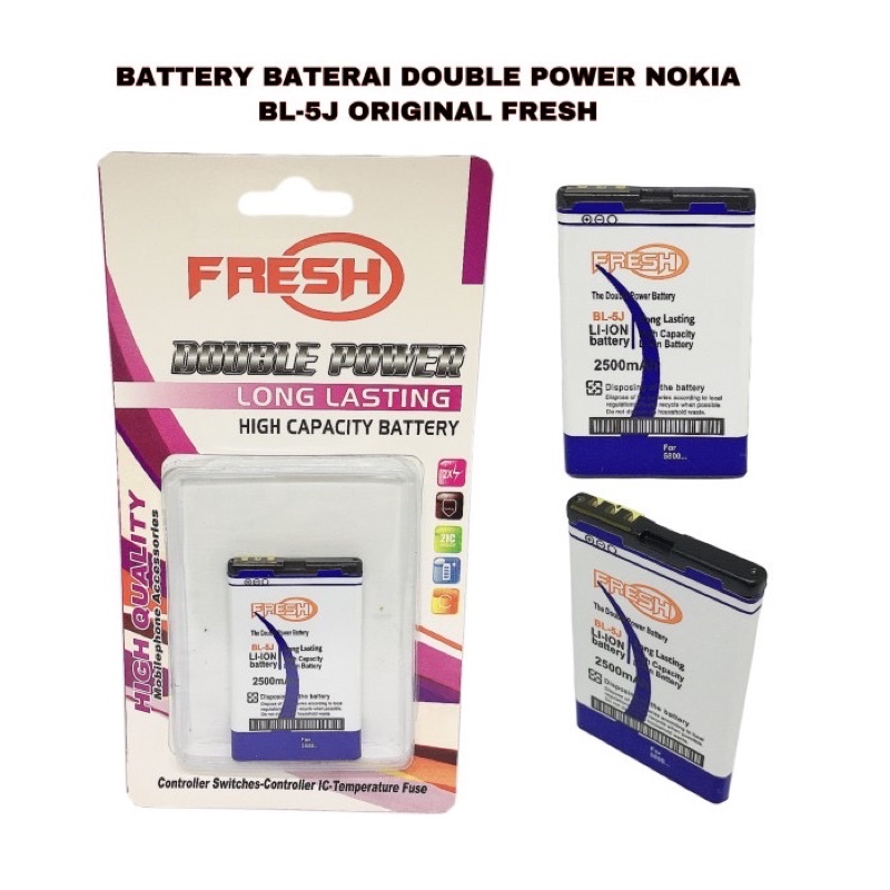 BATTERY BATERAI DOUBLE POWER NOKIA BL-5J NOKIA C3 ORIGINAL FRESH