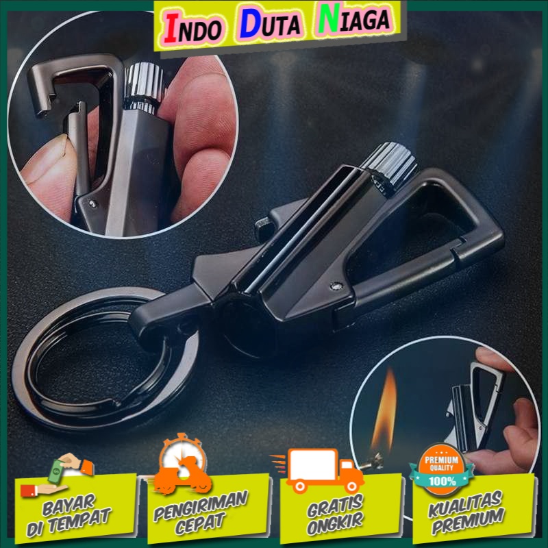 HONEST Korek Api Gantungan Kunci Flint Starter Carabiner - BCK2-666