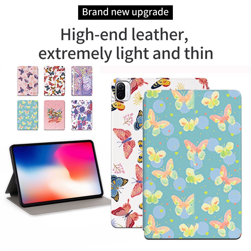 Casing Tablet Untuk Xiaomi Pad5 Pro 5G (2021) Pad5 11.0 &quot;Mi Pad4 Plus 10.1&quot; Pad4 8.0 &quot;(2018) Fashion Fancy Flip Stand Leather Case Warna Butterfly Series Cover