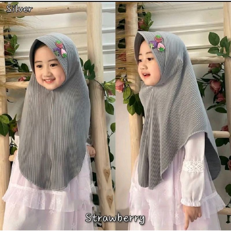 HIJAB ANAK PLISKET 3-10 Thn||Jilbab Instan Plisket Anak