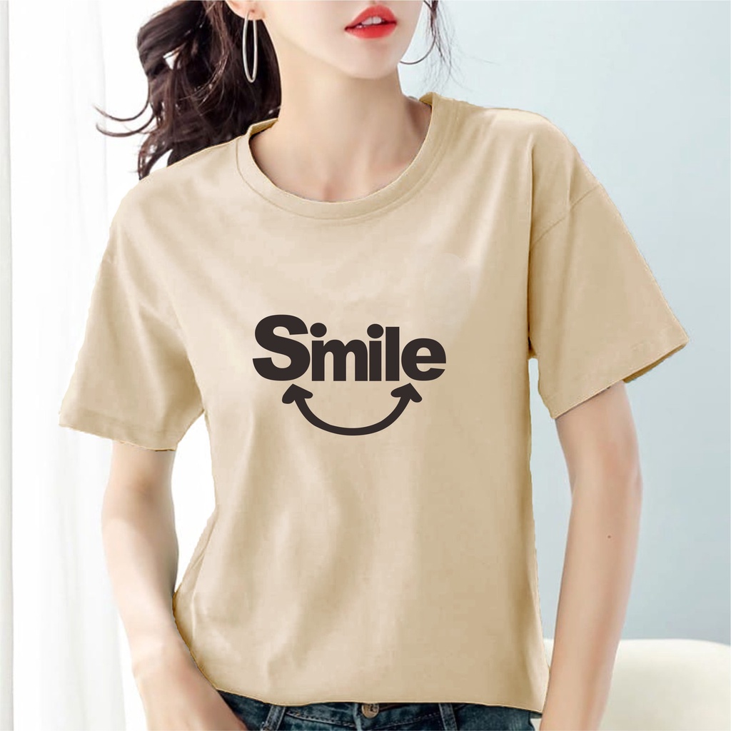 Kaos Wanita SMILE / Baju Wanita SMILE / Atasan Wanita / Tshirt Wanita Tumblr Tee JV