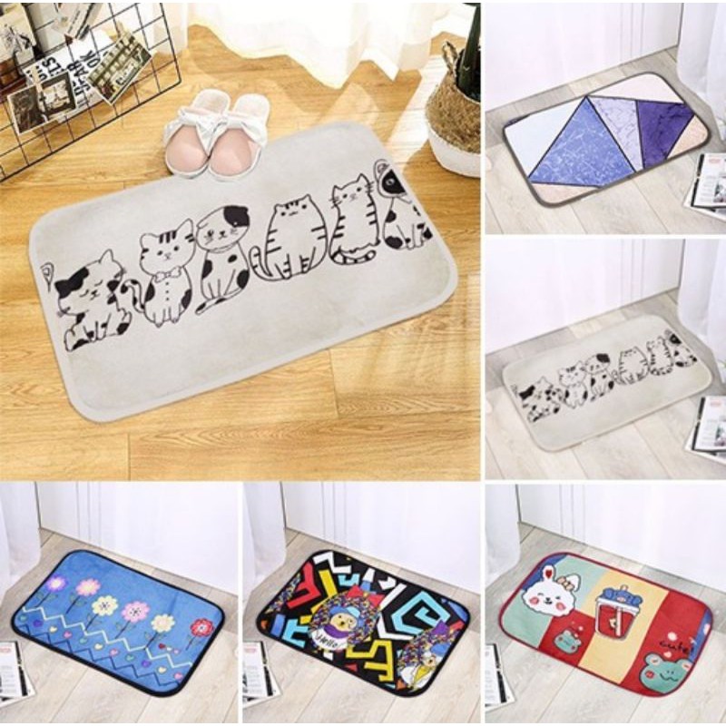 keset kaki motif karakter anti slip keset bulu 40x60cm bahan polyester Import kualitas