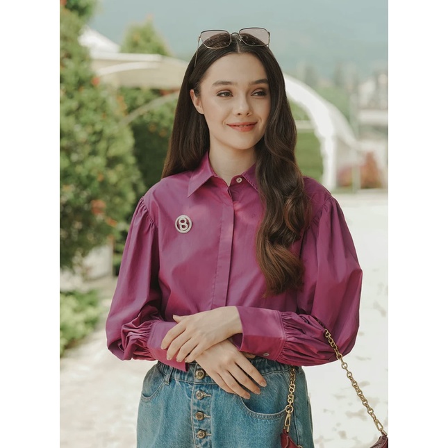 AMANDA SHIRT WITH PUFF SLEEVE - BENANG JARUM