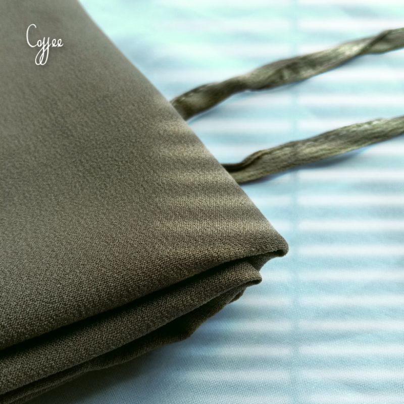 PASHMINA Hijab Diamond Tali (JAHIT TEPI) / Kerudung Pashmina Sabyan Diamond Italiano PART 1-TALI-COFFEE