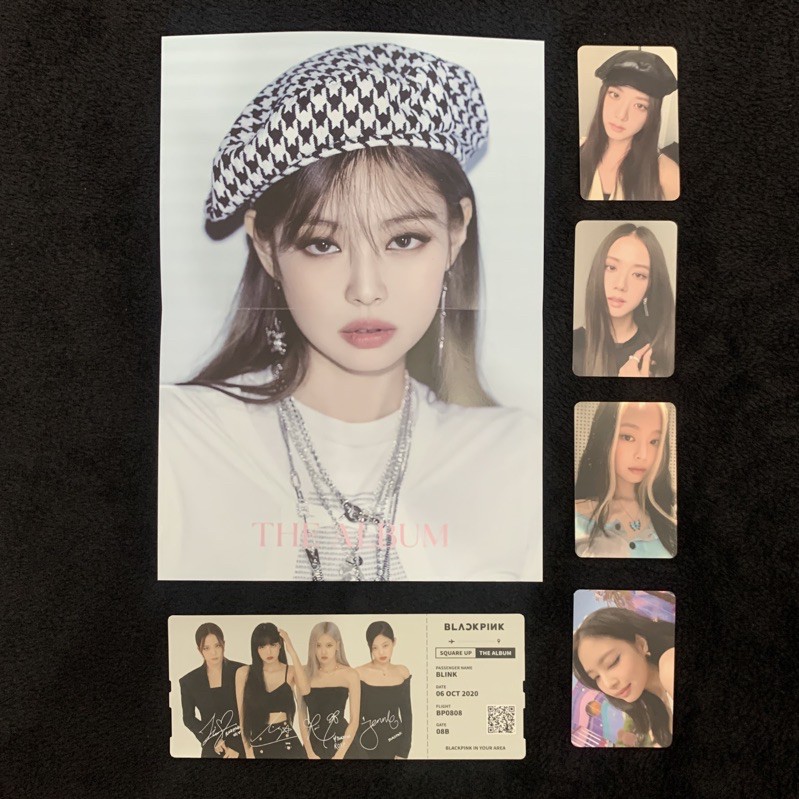 OFFICIAL PC JISOO BERET BARET THE ALBUM KTOWN4U POB BENEFIT PHOTOCARD BLACKPINK