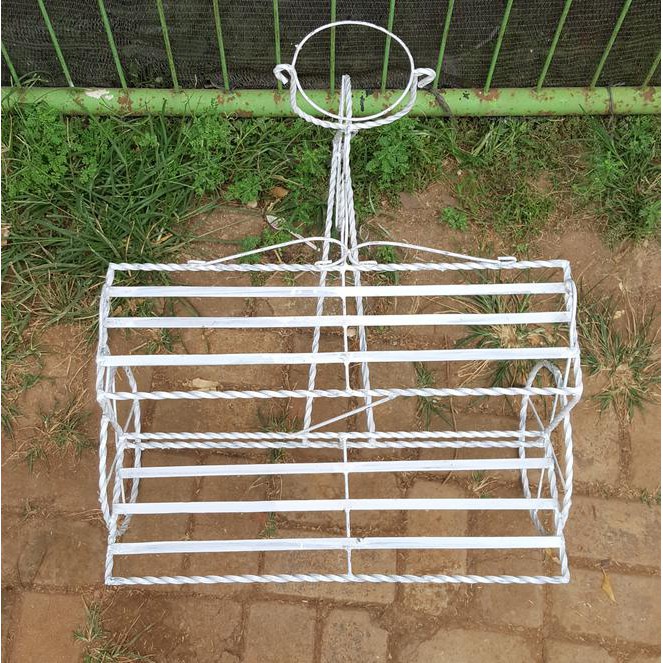 RAK BESI POT BUNGA BECAK RAK 2SUSUN PUTIH GOJEK ONLY LIST PROMO