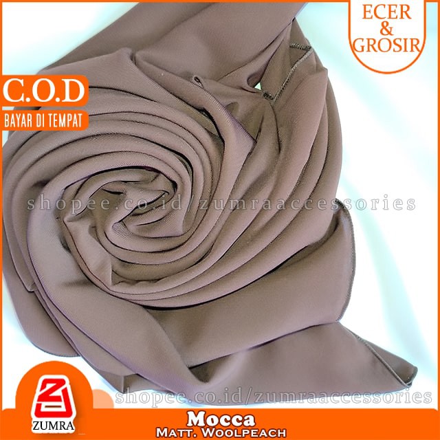 PROMO!!! Jilbab Syari Jumbo Segiempat Woolpeach Square 150 x 150 cm by zumra-Mocca