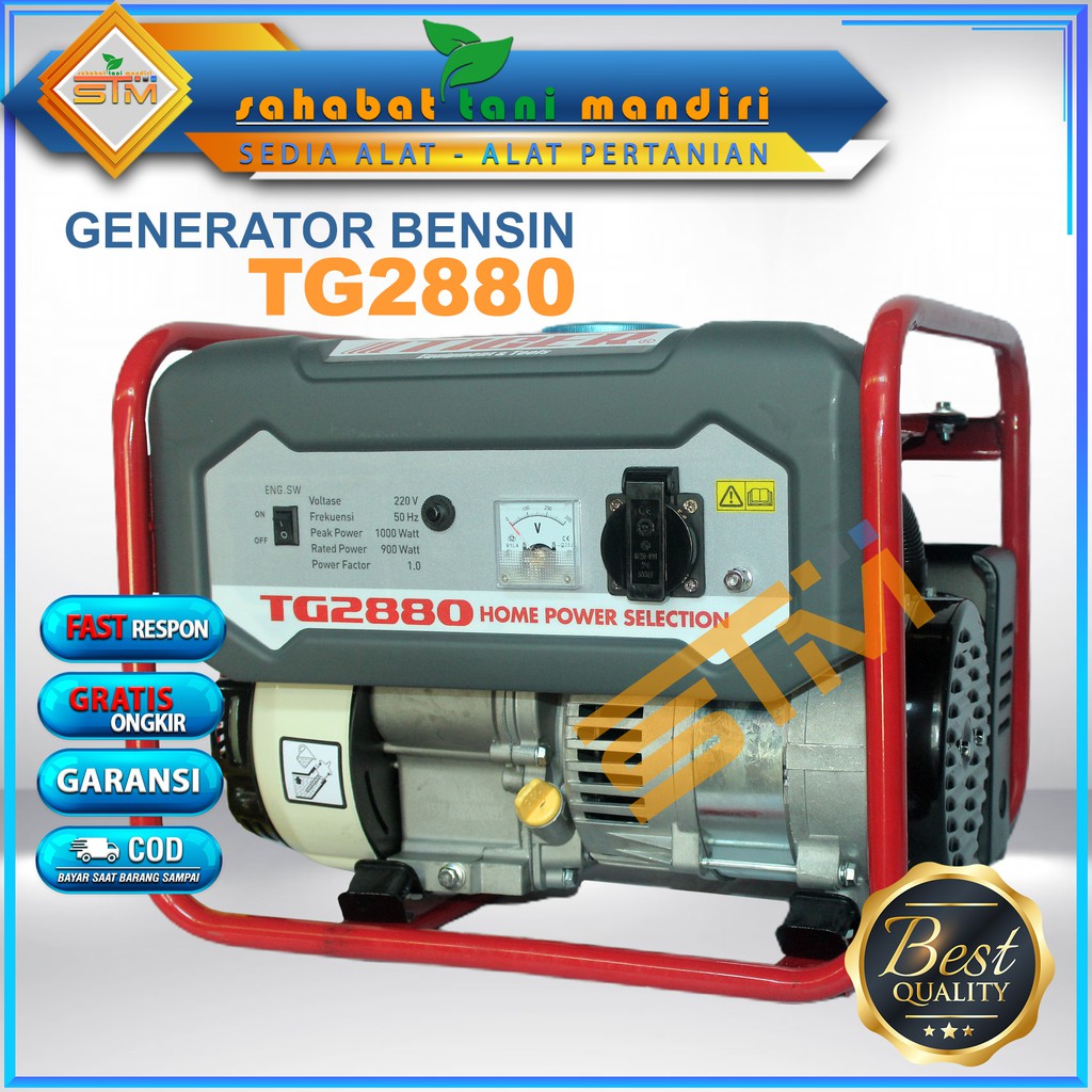 Genset Bensin 4tak Generator Bensin 900watt TIGER TG2880