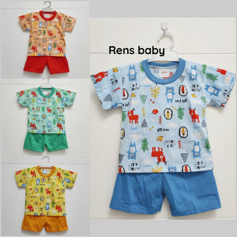 SNOW Setelan baju celana pendek anak bayi