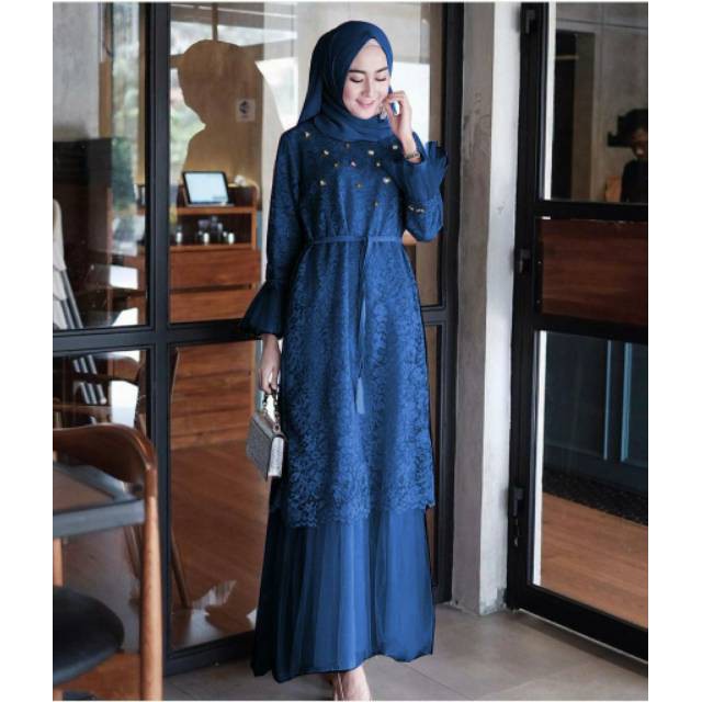 HUMAYRA DRESS wanita muslimah / kondangan dress / brukat dress - PARTY DRESS TRENDY