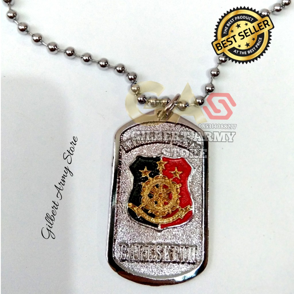 GILBERT ARMY STORE Kalung logo Bareskrim Titanium Crom Anti Karat Kalung Pria Tni Militer Murah