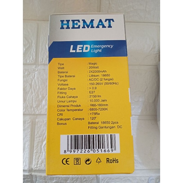 Lampu Emergency Led Ajaib Hemat 7 16 20 Watt Murah