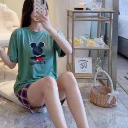 ✭ BAJU TIDUR WANITA / BAJU TIDUR DEWASA / BAJU TIDUR KAOS CELANA PENDEK - PINK POOH ❈