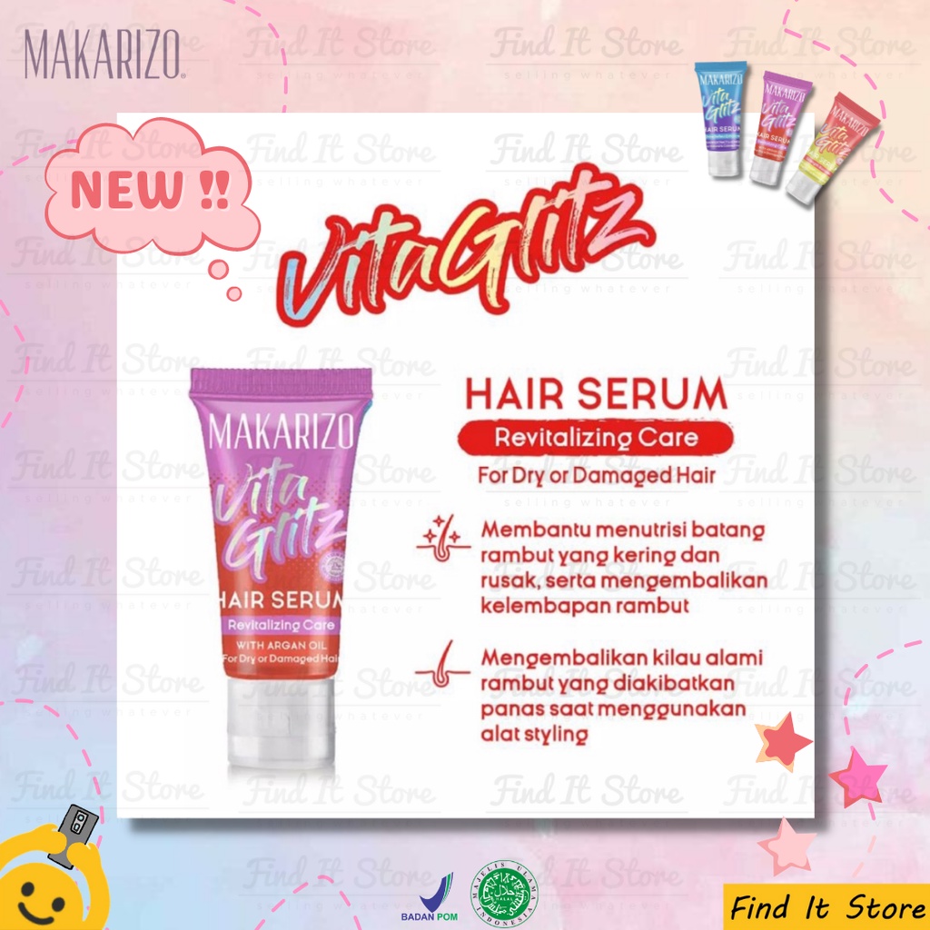 Makarizo Vitaglitz Hair Serum | Vitamin Rambut 8ml 8 ml | Shine Reflect Enhancer Strenght Booster