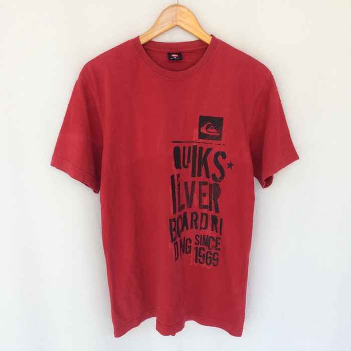 Kaos QUIKSILVER Original Merah Preloved Second Bekas