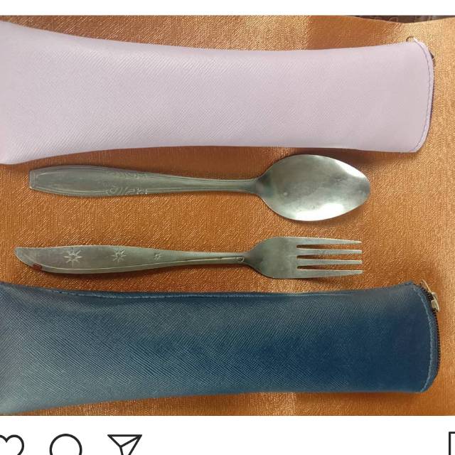 Dompet tempat sendok dan perlengkapan makan resleting