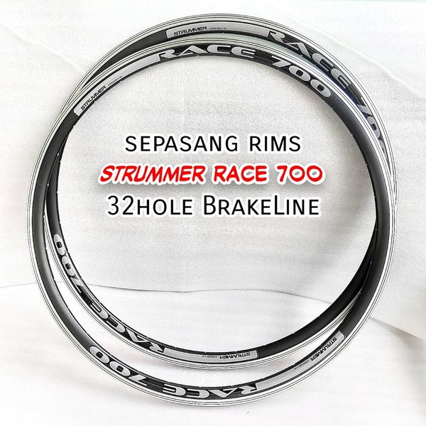 Rims 700c Strummer Race 700 Brakeline 32Hole Tebal dinding 3cm - Rims Roadbike - Rims Balap Gravel F