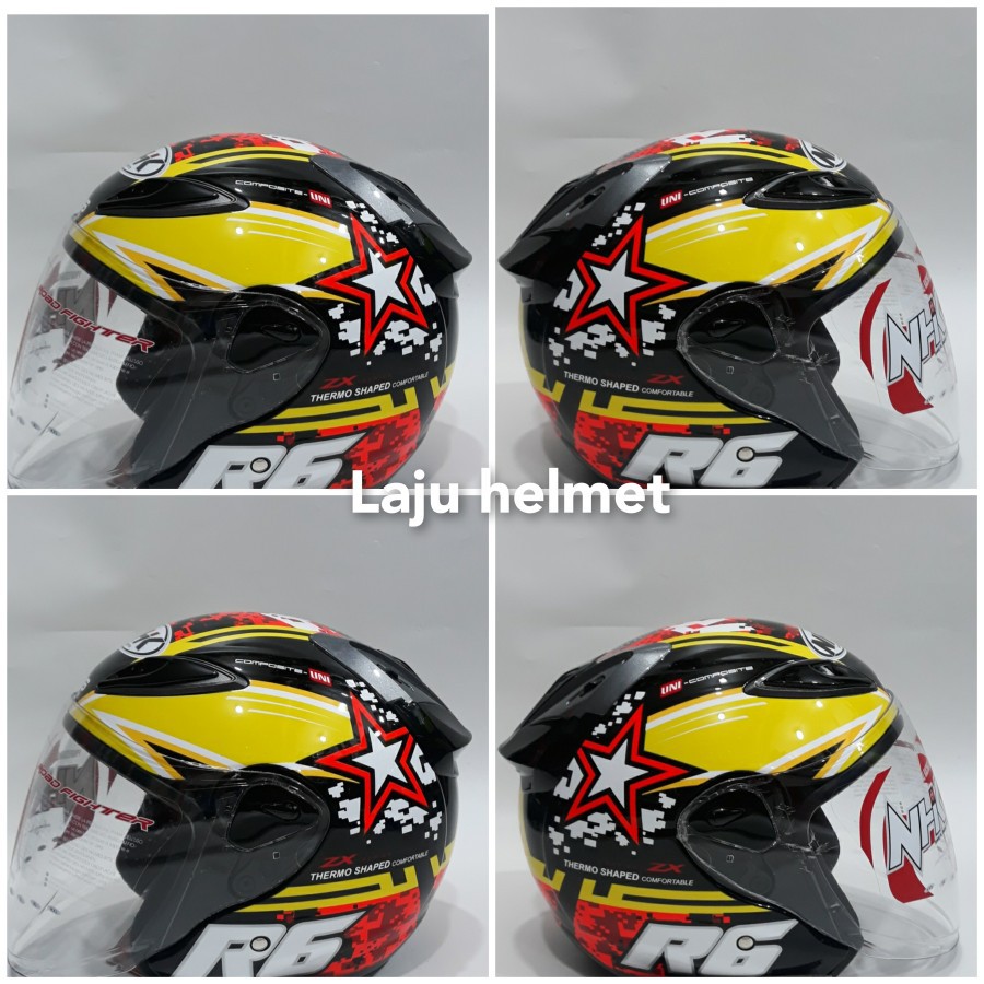 helm nhk r6 motif pixel black orange