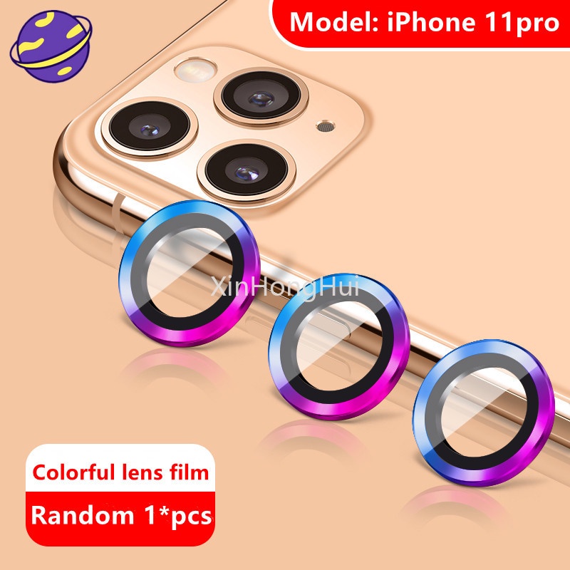 IPhone 11 12 Pro Max Warna-warni Bingkai Perlindungan Lensa Kamera Belakang Film Cocok Untuk 12mini Definisi Tinggi Tahan Gores Eagle Eye Circle