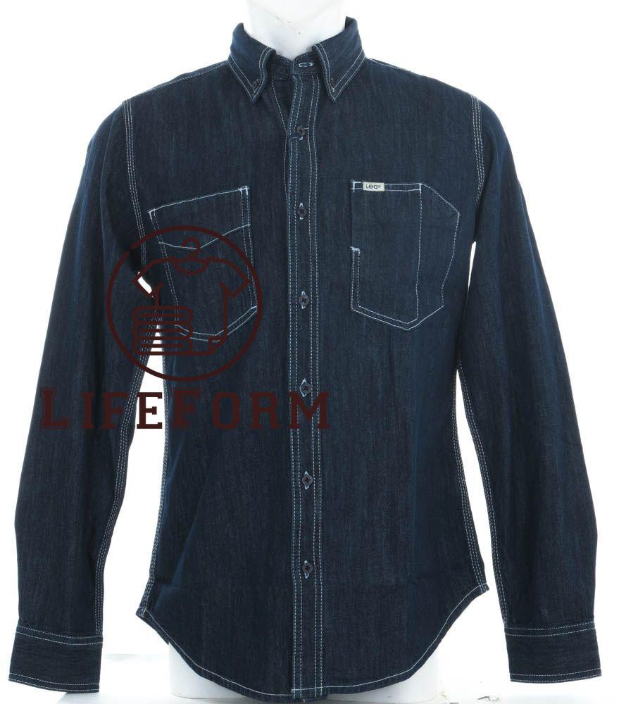 [KB2755] Kemeja Jeans pria Lengan Panjang Lea