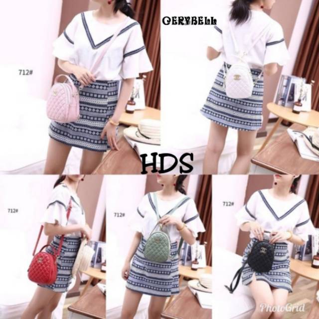 Tas Multifungsi Mini CERRYBELL Selempang jait2 &amp; Ransel / tas murah / Tas Selempang Wanita Cantik