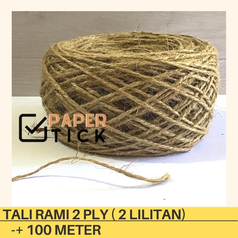 

100 Meter Tali Rami 2 PLY (2 Lilitan) / Tali Goni / Hemp Rope / Tali Vintage Per Roll