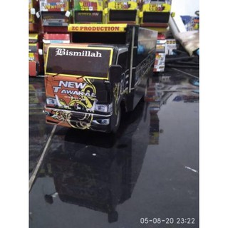 0T7 Miniatur Truk Oleng Kayu Canter New Tawakal 2 Canter 