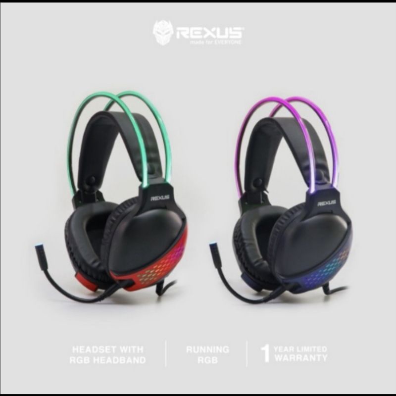 Rexus Vonix F88 Gaming Headset Running RGB Headband F 88 Headphone