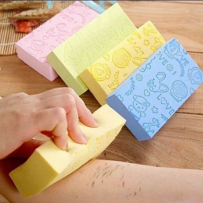 Sponge Mandi Pengangkat Daki aman buat kulit baby bayi dewasa Kuning Grosir