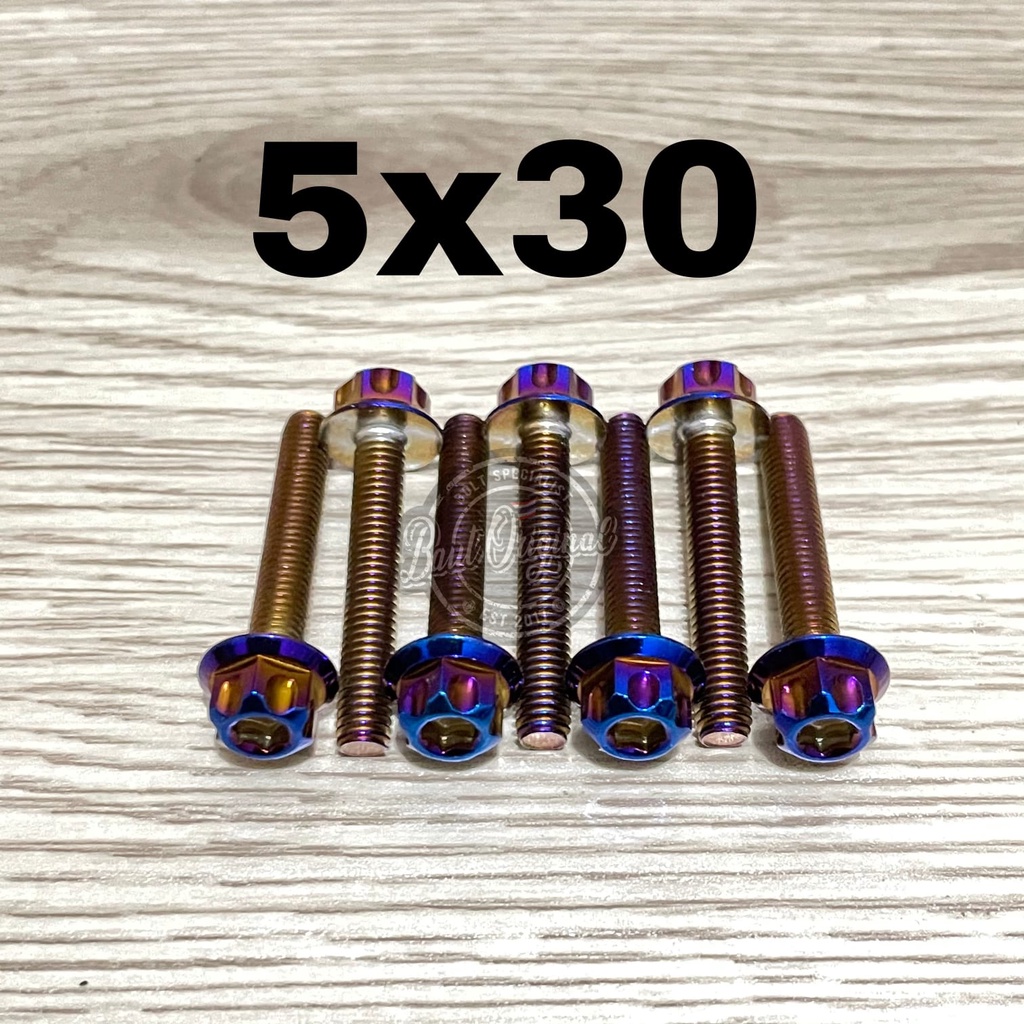 Baut probolt 5x30 blue new model drat 8 panjang 3cm ori thailand