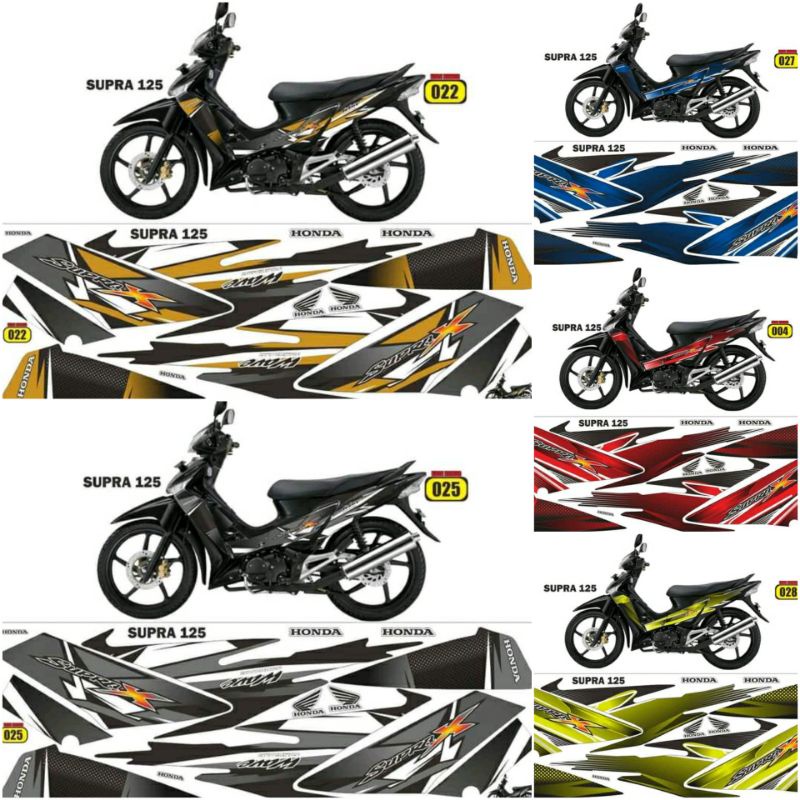 (Bisa COD) Striping Supra x 125 karbu lama 2006-2013 stiker wave lis body suprax125 stiker suprax