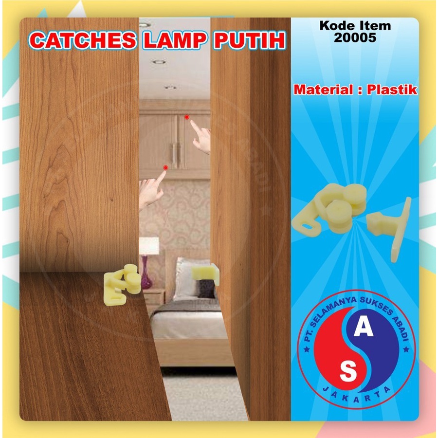 Catches Lamp Putih Jepit Capit Udang Bahan Plastik Putih