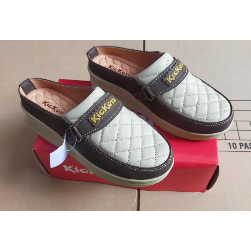 spatu slop  WEDGES Kickers wanita //  sepatu jelly // WEDGES Kickers kombinasi