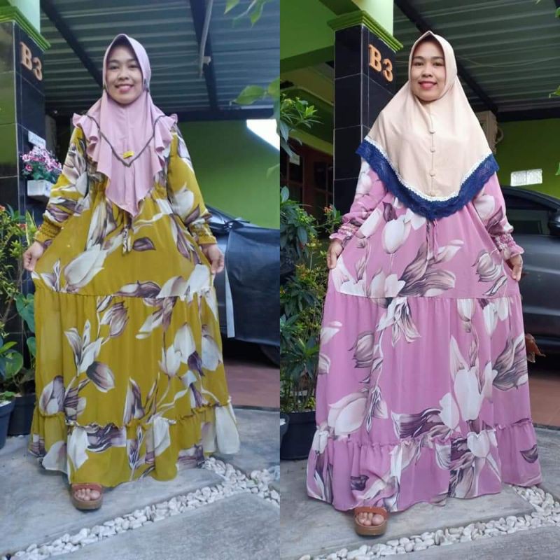 gamis ceruti import full puring kualitas butik