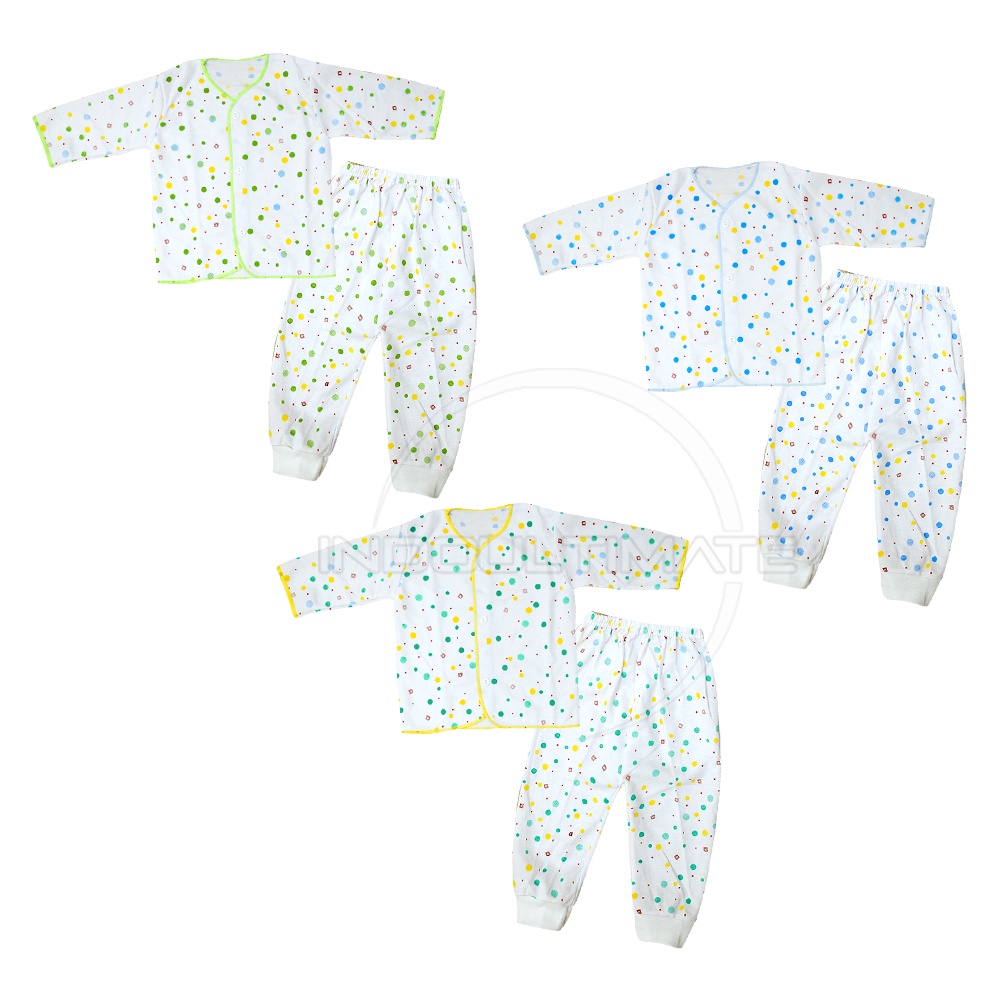 Setelan Baju Bayi + Celana Bayi Newborn Baru Lahir Motif POLKADOT  (0-6 Bulan) SBJS-33WD Celana Panjang Bayi Celana Pendek Bayi Baju Lengan Panjang Bayi Baju Lengan Pendek Bayi Kaos Pakaian Bayi SBJS-34WD