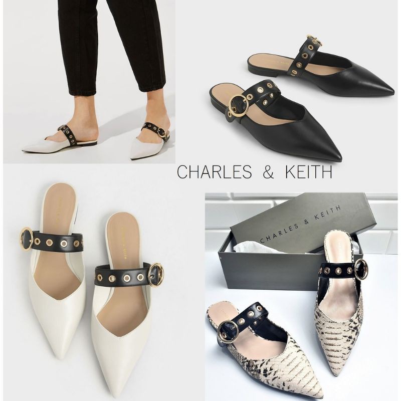CNK C&K BELT buckle flat mule / CK SHOES / CNK FLAT SHOES