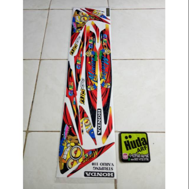 Striping lis sticker variasi honda vario 110 Minion kacamata