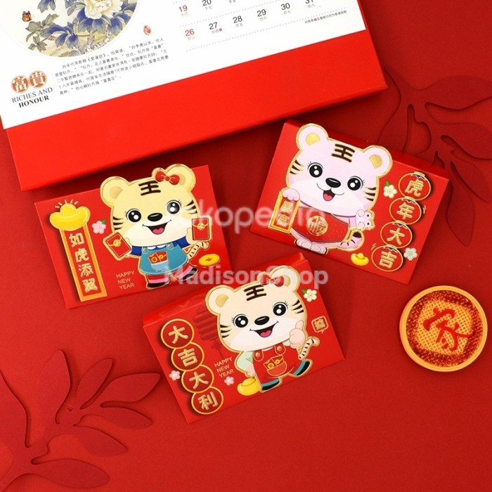 Angpao imlek Macan 2022 Premium Amplop Angpau Happy New Year Murah Harga Grosir Termurah