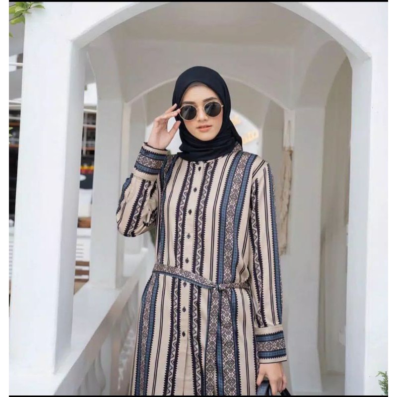 TUNIK OLEA STRIPE KANCING KERAH