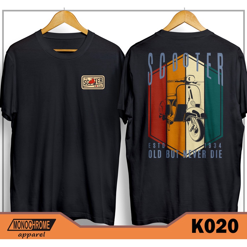 K020 Kaos Baju Vespa Scooter Scooterist Distro Pria