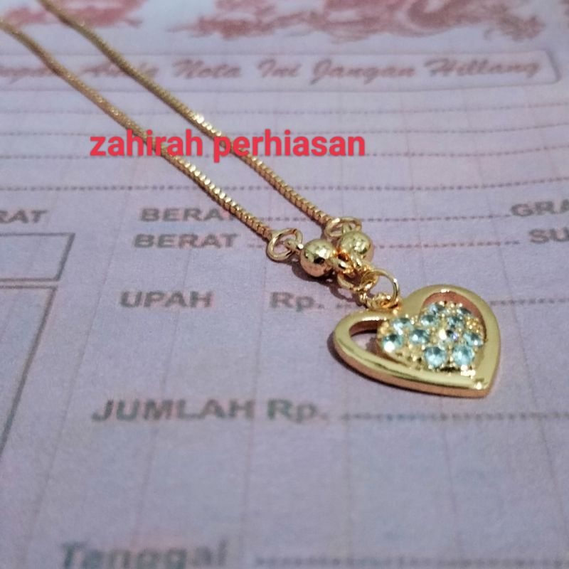 kalung emas liontin love pertama full dewasa