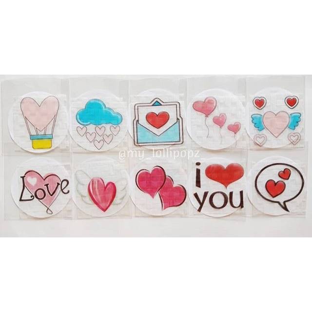 

AMAN DIMAKAN Edible Rice Paper/stiker nasi/rice sticker/hiasan bento/edibel/stiker nasi bentoTema LOVE/VALENTINE