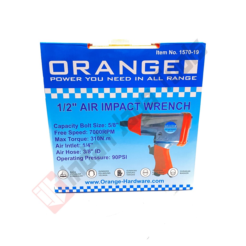 ORANGE Air Impact Wrench Kit 1/2 Inch Mesin Buka Baut Angin Kompresor