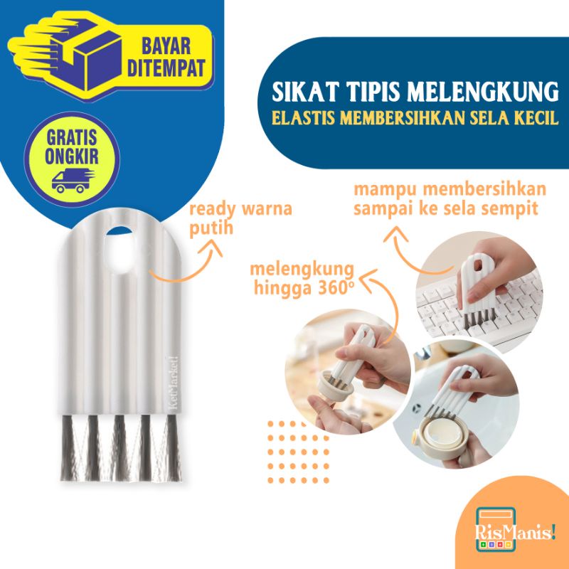 FLEXIBLE CURVED GAP BRUSH - Sikat Elastis Sela Kecil Sapu Mini Melengkung Kuas Lentur Celah Sempit