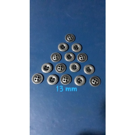 Kancing Baju Besi 4 lubang 13 mm Black nikel  isi 100 pc